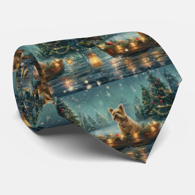 Cairn Terrier Weihnachtsfest Krawatte (Gerollt)