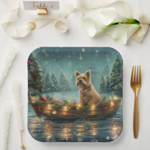 Cairn Terrier Weihnachtsfest Pappteller