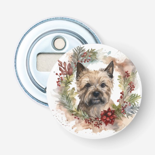 Cairn Terrier Weihnachtsmann Festliche Jungfrau Flaschenöffner (Vorderseite)