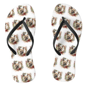 Cairn Terrier Weihnachtsmann Festliche Jungfrau Flip Flops