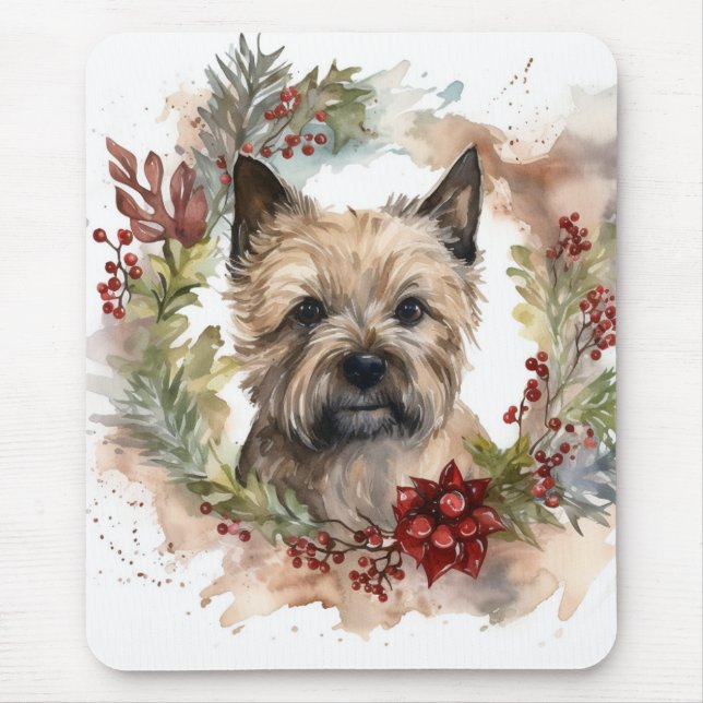 Cairn Terrier Weihnachtsmann Festliche Jungfrau Mousepad (Vorne)