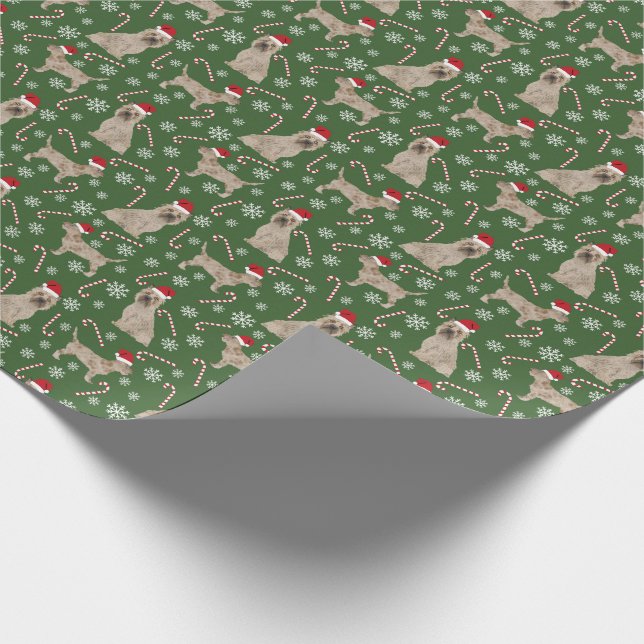 Cairn Terrier Weihnachtsmann Geschenkpapier (Ecke)