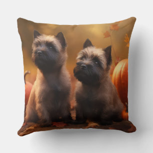 Cairn Terrier Welpe Herbst Kürbis Kissen