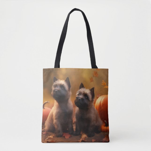 Cairn Terrier Welpe Herbst Kürbis Tasche (Vorderseite)