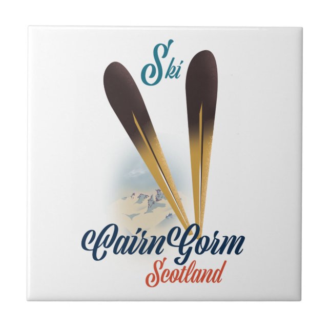 CairnGorm Schottland Skiposter Fliese (Vorderseite)