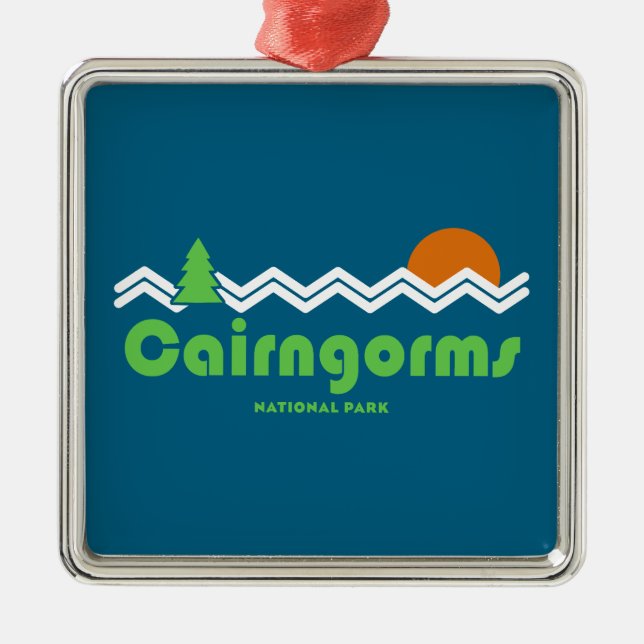 Cairngorms National Park Scotland Retro Ornament Aus Metall (Vorne)