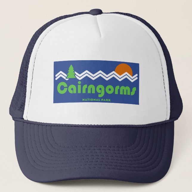 Cairngorms National Park Scotland Retro Truckerkappe (Vorderseite)