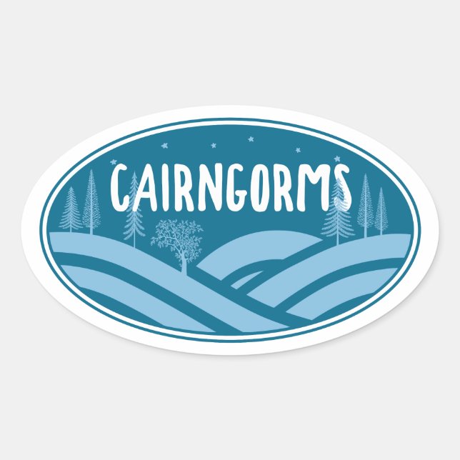 Cairngorms Nationalpark Schottland Außenbereich Ovaler Aufkleber (Vorderseite)