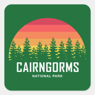 Cairngorms Nationalpark Schottland Quadratischer Aufkleber