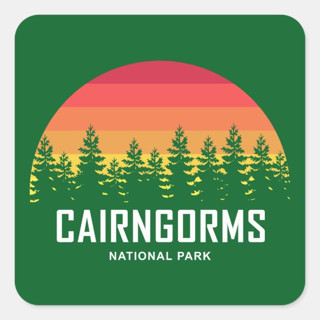 Cairngorms Nationalpark Schottland Quadratischer Aufkleber (Vorderseite)