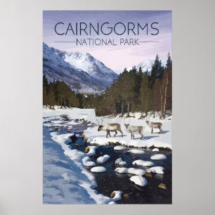Cairngorms Nationalpark Schottland Reiseplakat Poster