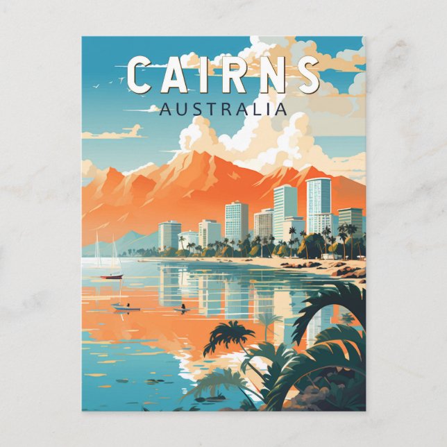 Cairns Australia Reisen Kunst Vintag Postkarte (Vorderseite)