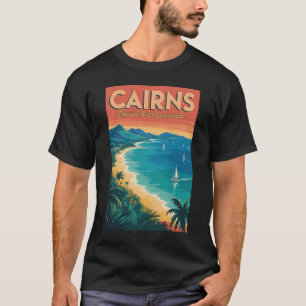 Cairns Australien Illustration Reise Kunst Vintage T-Shirt