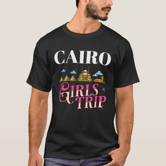 Cairo Egypt City Trip Skyline Map Travel T-Shirt (Vorderseite)