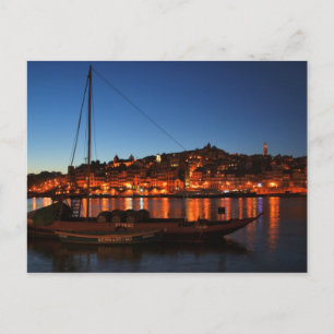 Cais da Ribeira in Porto, Portugal Postkarte