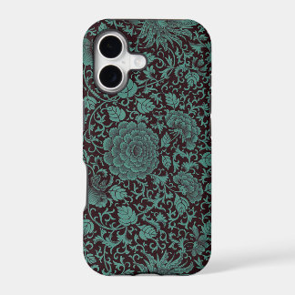 Caisses florales turquoises et noires de l'iPhone