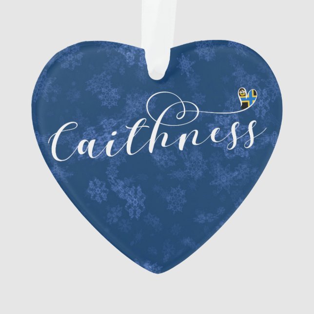Caithness Heart in Flag, Schottland Ornament (Rückseite)