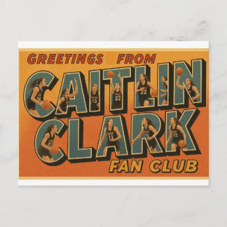 Caitlin Clark Fanclub Vintage-Postkarte Postkarte