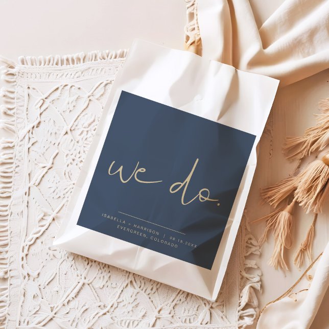 CAITLIN Elegant Edgy Navy und Gold wir Hochzeit Geschenktütchen (Von Creator hochgeladen)