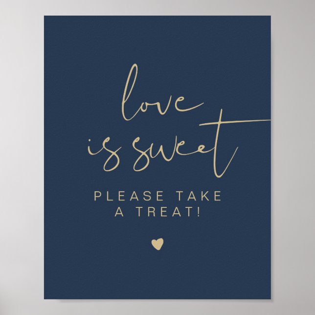 CAITLIN Elegante Navy Gold Liebe ist Sweet Gour Si Poster (Vorne)
