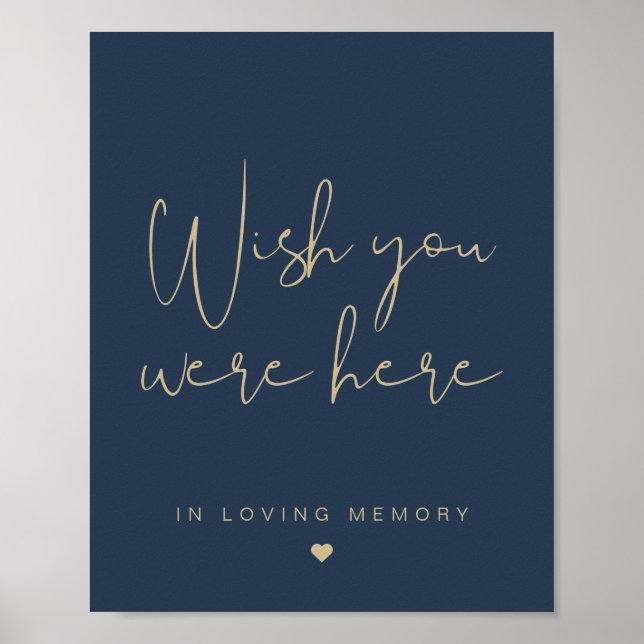 CAITLIN Marine und Gold Modern Wish Sie unterschre Poster (Vorne)