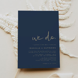 CAITLIN - Marine und Gold Moderne Minimalistische  Einladung