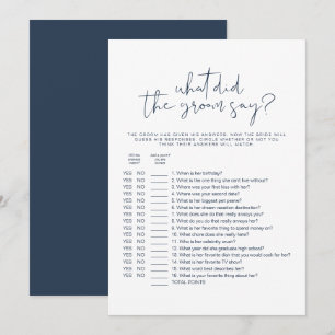 CAITLIN Minimal, was der Groom sagte, Bridal Game Einladung