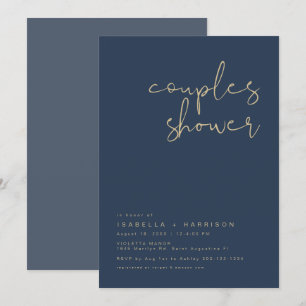 CAITLIN Moderne Invitation de Fête de Couple Bleu