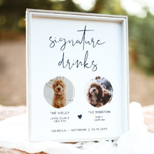 CAITLIN Navy Blau 2 Foto Pet Signature Drink Poster