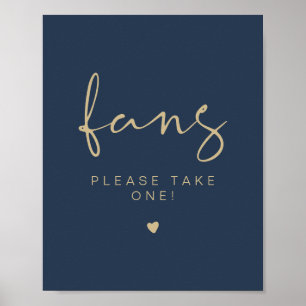 CAITLIN Navy & Gold Bitte nehmen Sie ein Fan Weddi Poster