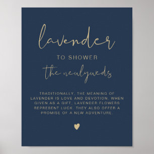 CAITLIN Navy & Gold Lavender Toss Wedding Sign Poster