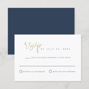 CAITLIN- Navy Gold Moderne Minimalistische Hochzei Einladung