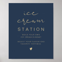 CAITLIN Navy und Gold Modern Ice Cream Station