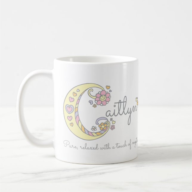 Caitlyn-Buchstabe C, d. h. Monogramm-Tasse Kaffeetasse (Links)