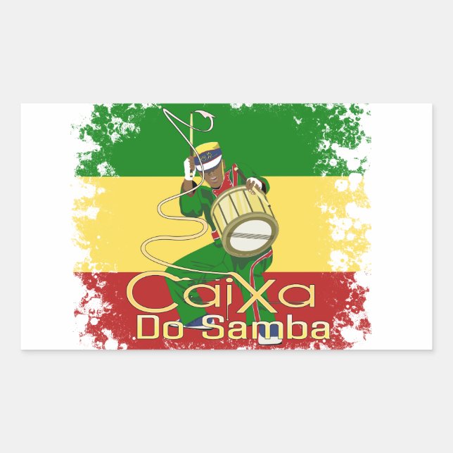 Caixa Batucada Samba Rechteckiger Aufkleber (Vorderseite)