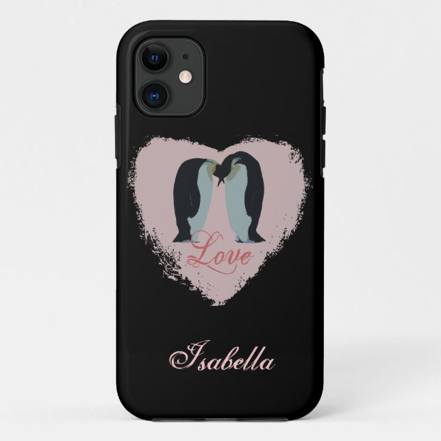 Caixa personalizada amor do pinguim Case-Mate iPhone hülle (Rückseite)