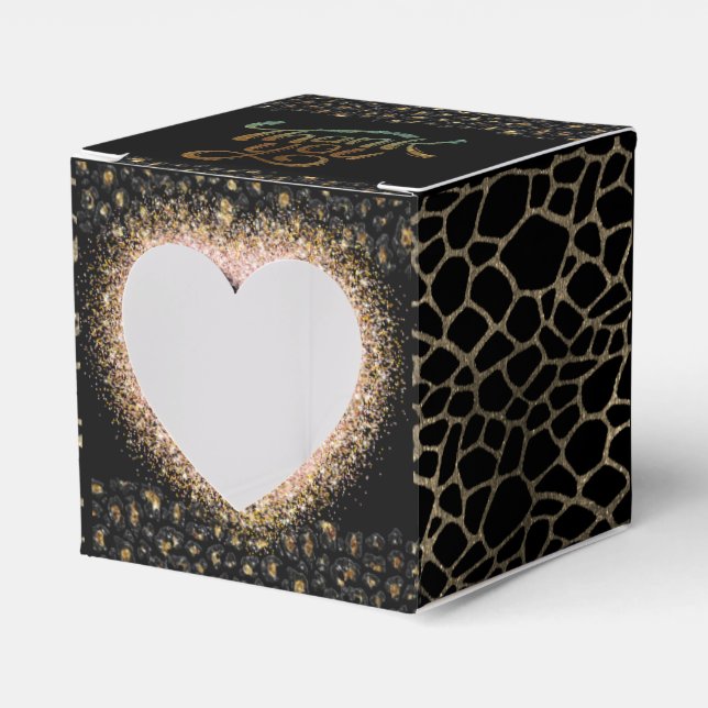 Caja de regalo con corazón y agradecimiento geschenkschachtel (Vorderseite)