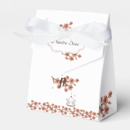 Caja para recuerdo de Bodas, Pajaritos y flores Geschenkschachtel