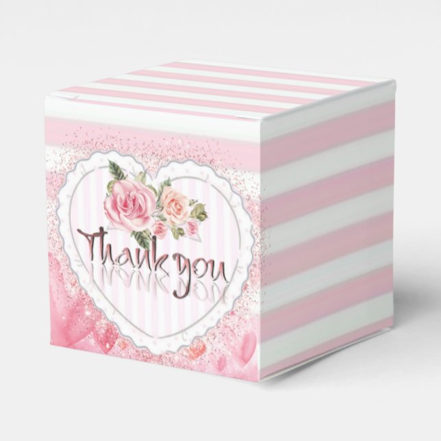 caja para regalo floral con agradecimiento geschenkschachtel (Vorderseite)