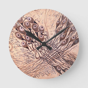 Cajals Neuronen 1 Runde Wanduhr