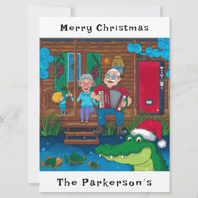 Cajun Alligator geht Weihnachten (Vorderseite)