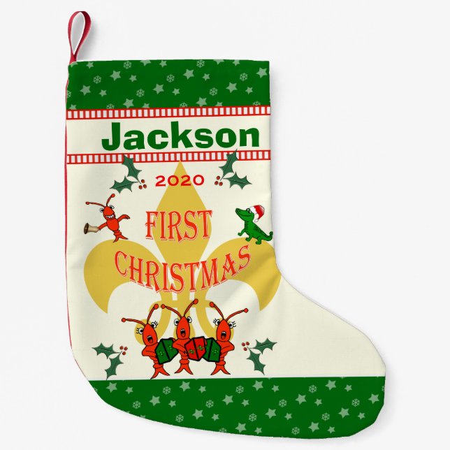 Cajun Baby-erstes Weihnachten Kleiner Weihnachtsstrumpf (Vorderseite)