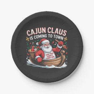 Cajun Clause kommt in die Stadt Weihnachts Krampus Pappteller