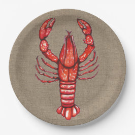 Cajun Crawfish & Imitats Burlap Pappteller