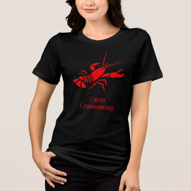 Cajun Crawmommy Crawfish Tri-Blend Shirt (Vorderseite)