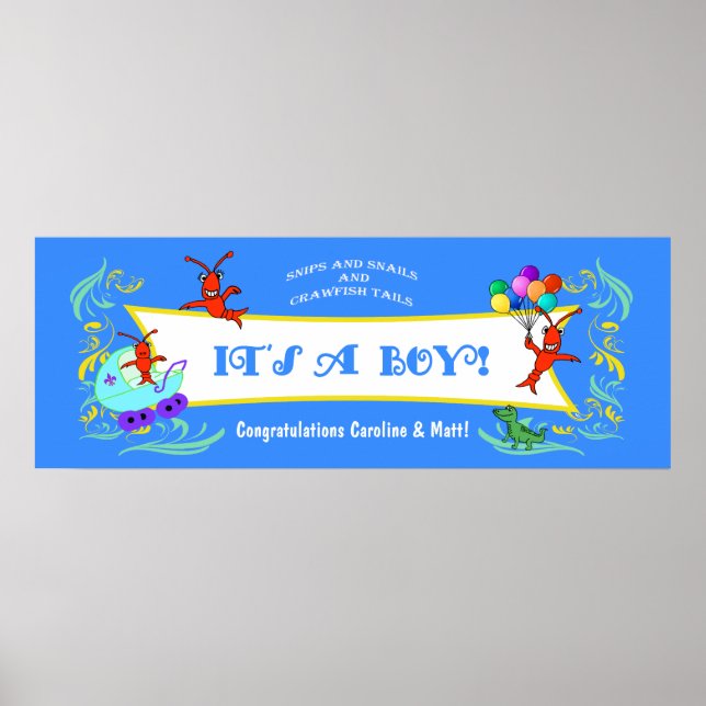 Cajun Critters Baby Boy Banner Poster (Vorne)