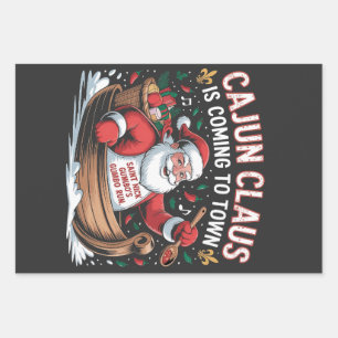 Cajun-Klausel kommt in die Stadt Weihnachts-Krampu Geschenkpapier Set