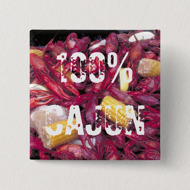 Cajun Knopf-Panzerkrebs-Foto 100% Button (Vorderseite)