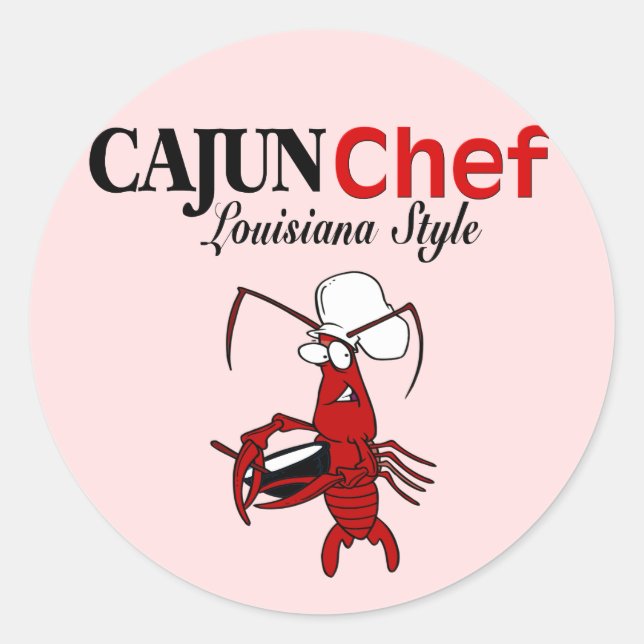 Cajun Koch Runder Aufkleber (Vorderseite)