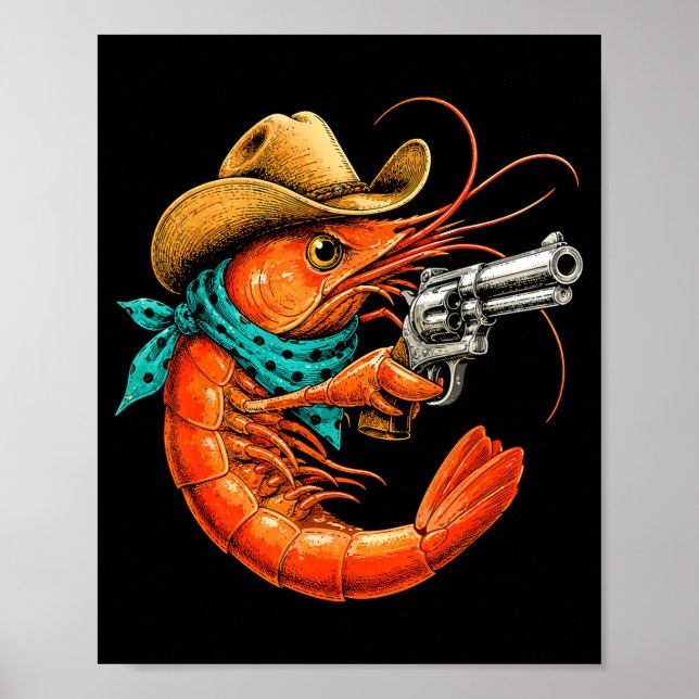 Cajun-Meeresfrüchte lustige Garnelen  Poster (Vorne)